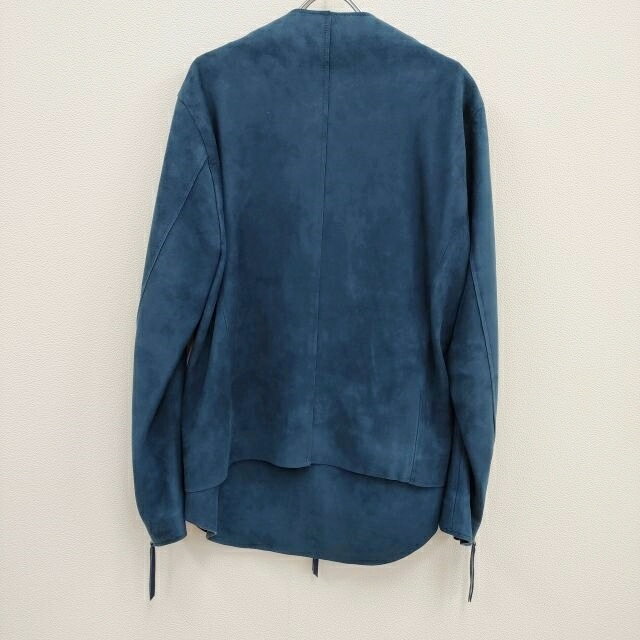 ASKYY アスキー ミスチル桜井着 REMOVABLE SINGLE LEATHER RIDERS JACKET 定価約18万円 スウェードライダースジャケット ブルー【中古】4-0108T