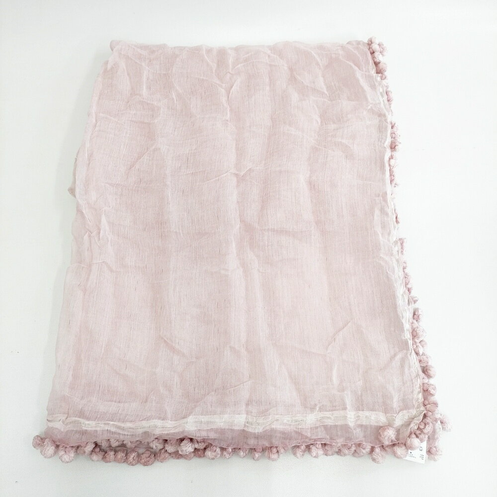 Faliero Sarti シルクコットン ボンボン ストール ピンク レディース ファリエロサルティ【中古】5-0918G