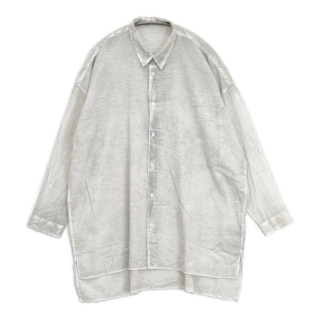 Rakuten - TAKARAJIMA SENKOU ワイドシャツ 定価26400円 コットンウール 染め 長袖シャツ グレー レディース 宝島染工【中古】6-0523M