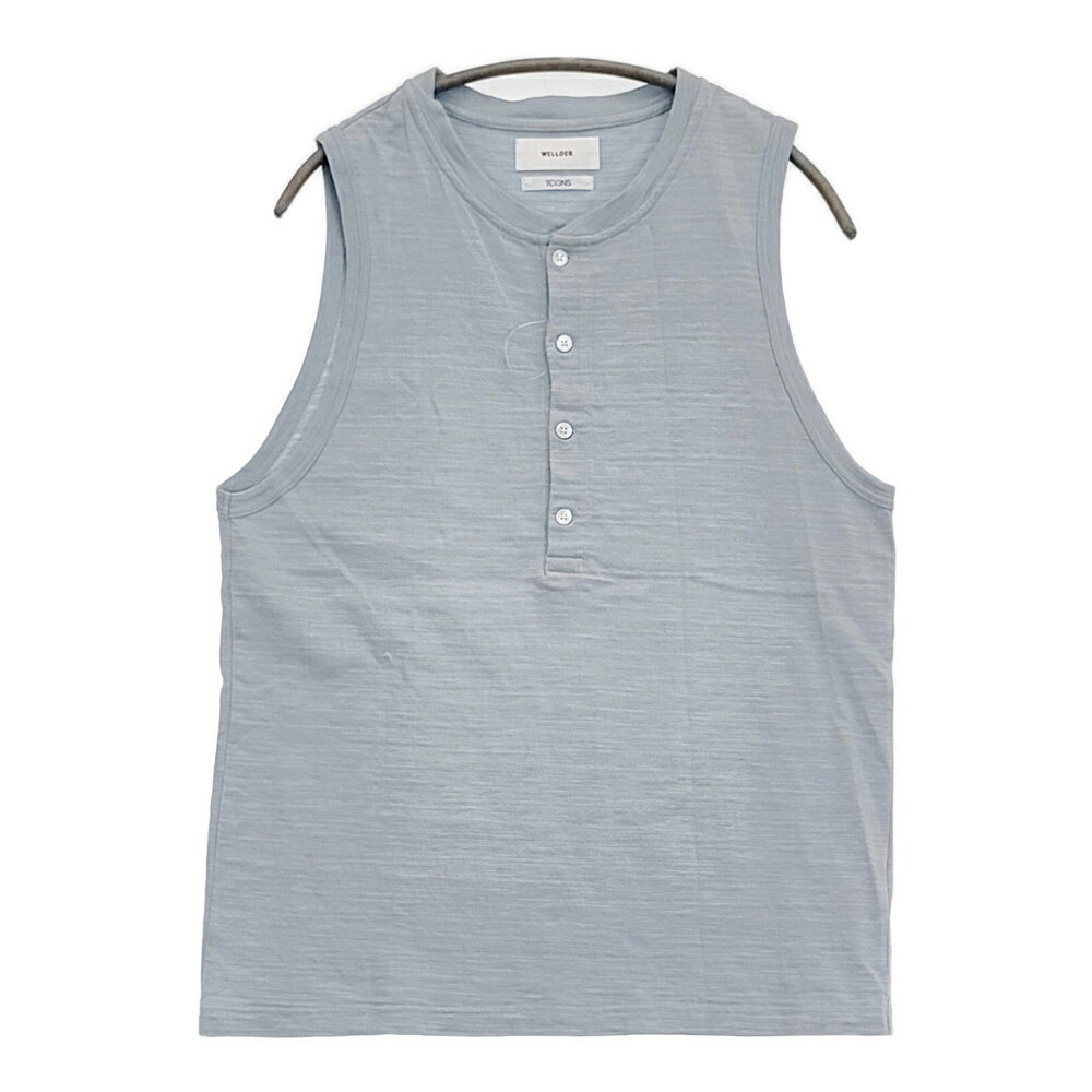WELLDER ICONS別注 HENLEY NECK TANK TOP 定価11000円 WM23SSIS02 ヘンリーネック タンクトップ ライトブルー メンズ ウェルダー6-0630S