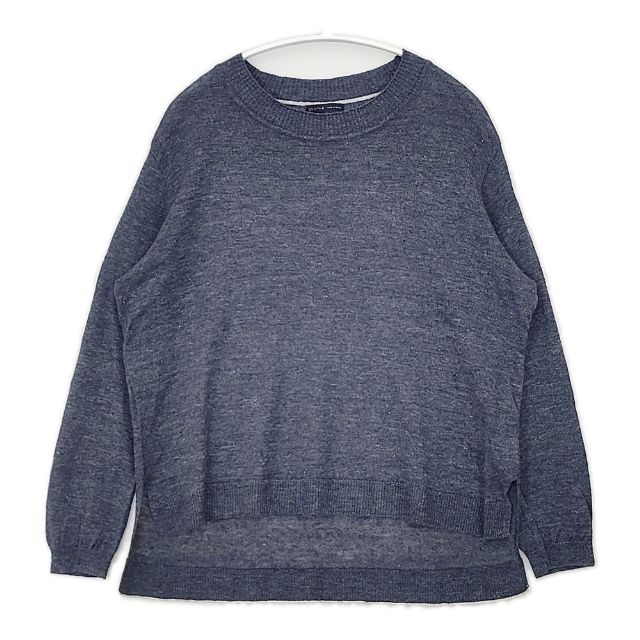 Long-Sleeved Knit - nume NKPO-2120A 日本製 リネン プルオーバー セーター ニット ネイビー レディース ヌメ【中古】6-0228M