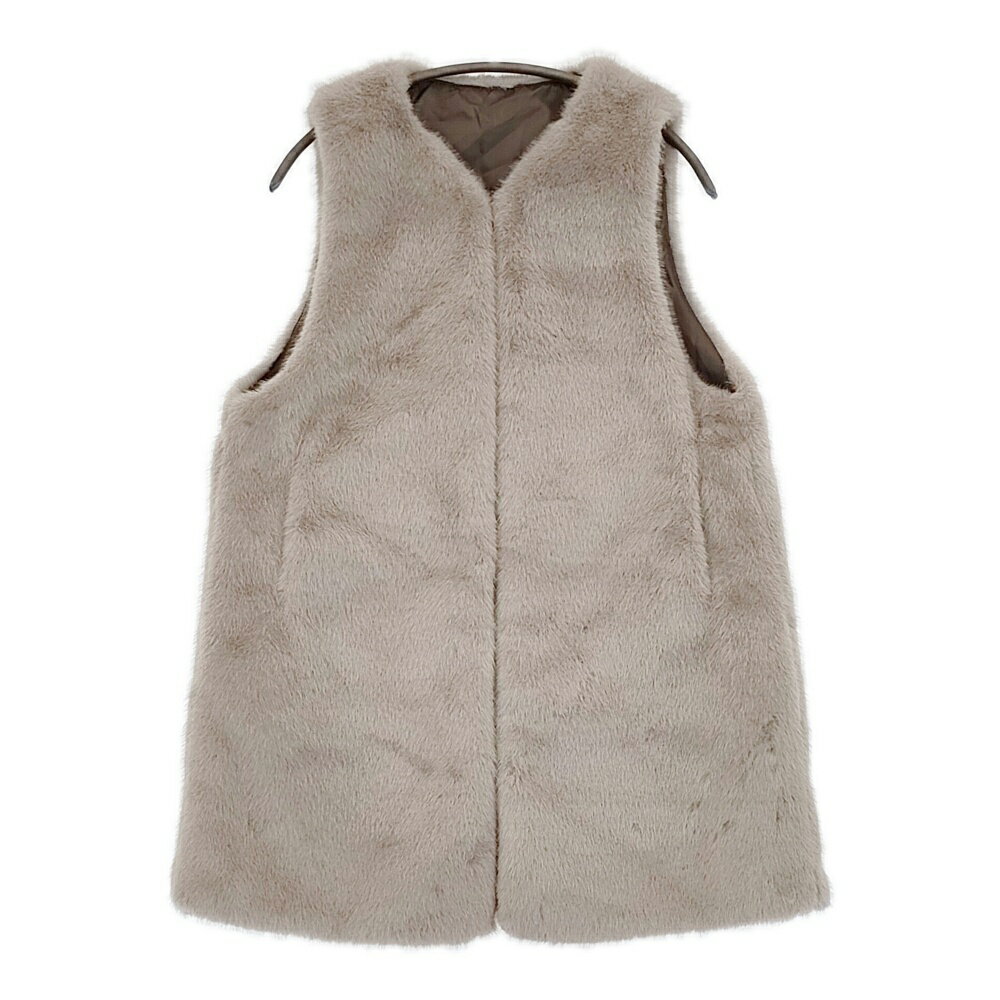 tiedeur ティエドゥール フェイクファー 234-4147 サイズM ベスト グレージュ レディース【中古】5-1213T