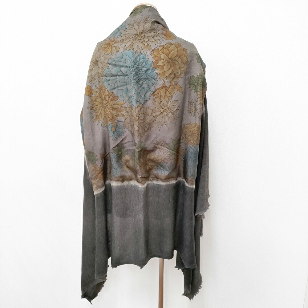 Cashmere - avant toi SCARF カシミヤシルク スカーフ 定価165000円 イタリア製 大判 ストール 25AW チャコールグレー レディース アヴァントワ【中古】6-0418T