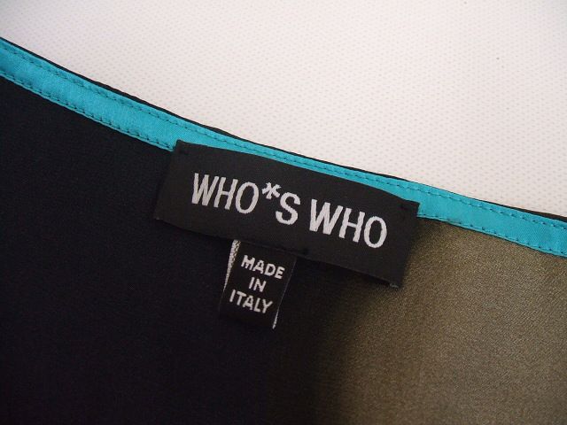 WHO'S WHO CHICO ノースリーブ シルク カシュクール ワンピース ブラック レディース フーズフー【中古】2-0624S