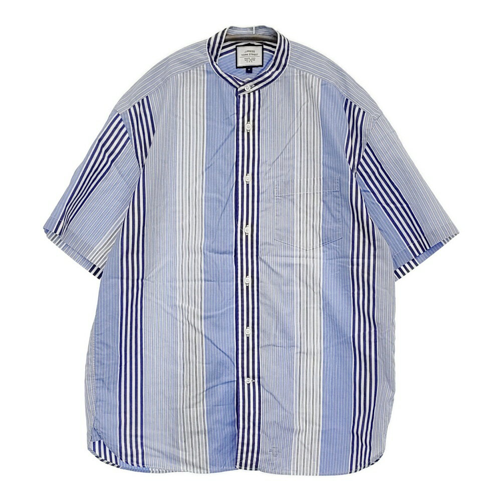 J.PRESS YORK STREET マルチストライプバンドカラーシャツ サイズM ユニセックス 定価11000円 ライトブルー ジェイプレス【中古】5-0908S