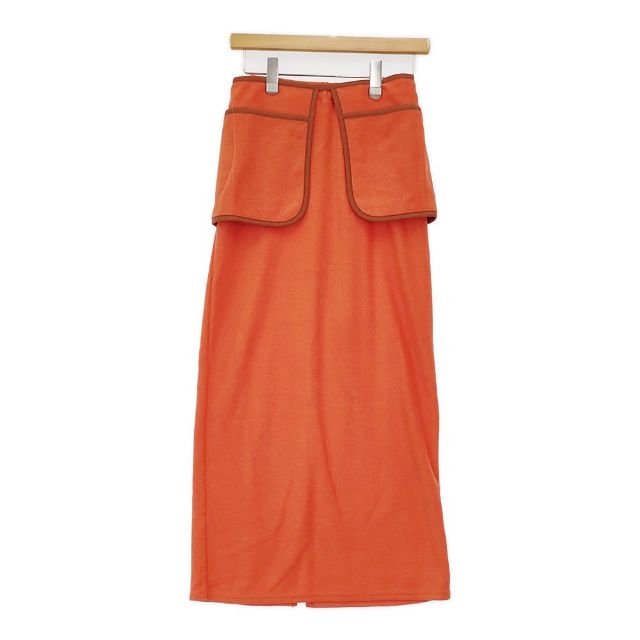 meri ja kuu me. from meri ja kuu hapuna&Co. パイルポケットスカート 定価19800円 ロングスカート オレンジ レディース メリヤクー【中古】5-1217M