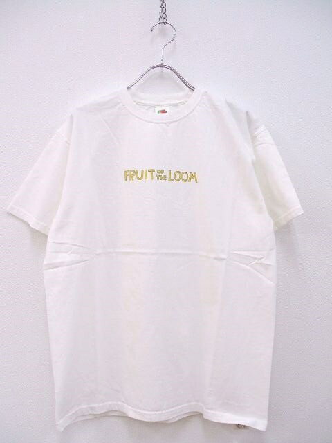 FRUIT OF THE LOOM FOTL × ウラタスパンコール PRINT T SHIRT サイズL 半袖Tシャツ ホワイト メンズ フルーツオブザルーム【中古】2-0328S♪#