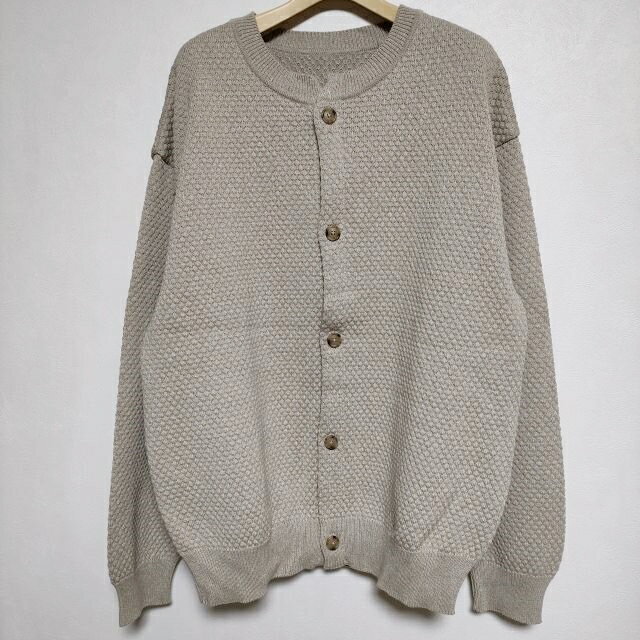 crepuscule 新品 Popcorn Crewneck Cardigan 定価19800円 サイズ1 カーディガン ニット ベージュ メンズ クレプスキュール【中古】3-1126M∞