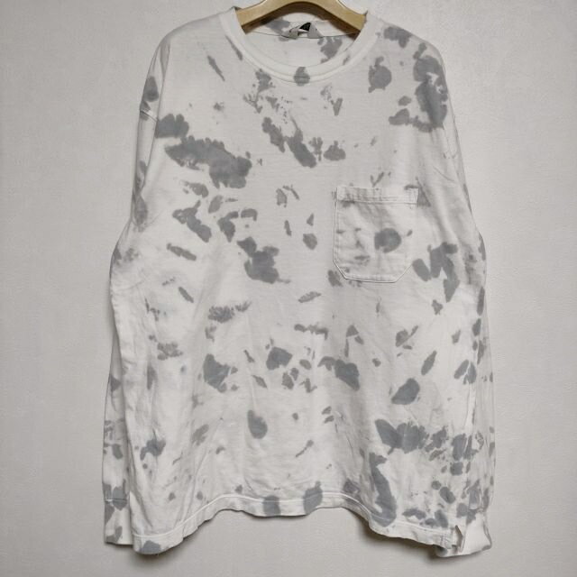 UNUSED Long sleeve tie dye t-shirt タイダイ us1627 長袖Tシャツ カットソー ロンT ホワイト メンズ アンユーズド【中古】3-0906M∞