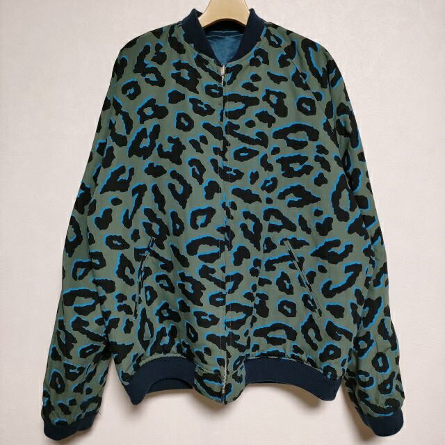 whiz HIDE JACKET スカジャン リバーシブル レオパード 定価55000円 ジャケット 23SS ブルー メンズ ウィズ【中古】3-1008M