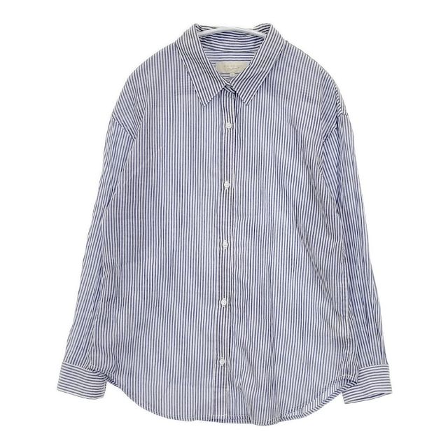 Rakuten - B:MING by BEAMS エフォートレス シャツ 定価8690円 ストライプ 長袖シャツ ホワイト ブルー レディース ビーミングバイビームス【中古】6-0121M