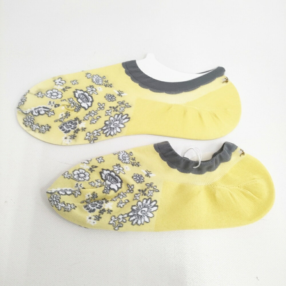 ANTIPAST 新品 花柄 ショートソックス 靴下 イエロー レディース アンティパスト【中古】6-0122G
