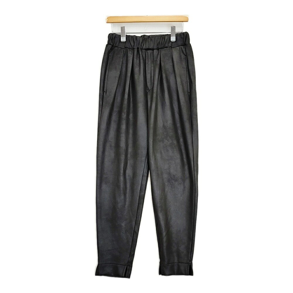 Robes & Confections Faux Leather Double Cloth Tapered Easy Pants 定価40700円 パンツ 25AW ブラック レディース ローブスコンフェクションズ6-0131T