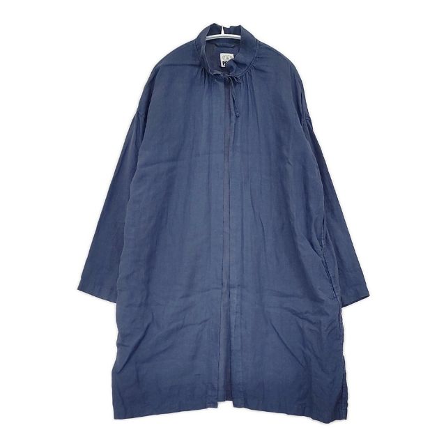 Rakuten - IDEE POOL リネン ローブ コート ブルー レディース イデープール【中古】6-0517M
