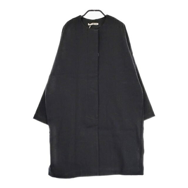 Rakuten - evam eva E241T025 linen cotton no-collar coat 定価39600円 リネンコットンノーカラーコート 24SS ブラック エヴァムエヴァ【中古】4-0912M