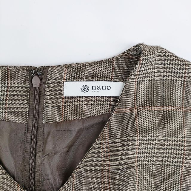 nano universe グレンチェック Vネック チェック ワンピース グレー レディース ナノユニバース【中古】5-0222T auc-gee-jee-10167327 ブランド古着の専門店 ジージー サンプル画像3