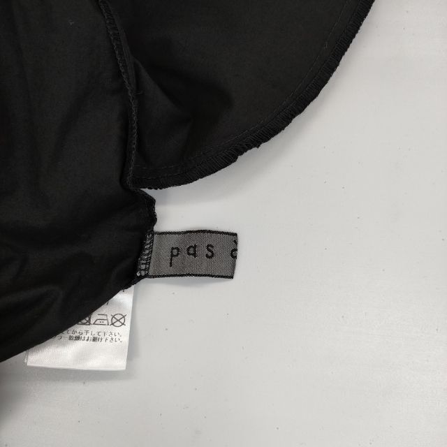 pas a pas 後染め加工 イージーパンツ Z132027 コットン パンツ ブラック レディース パスアパス【中古】5-0804M