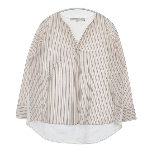 自由区 ストライプジャージー コンビブラウス 定価16500円 切替 ブラウス シャツ ピンク ホワイト レディース 自由区【中古】6-0228M auc-gee-jee-10190024 ブランド古着の専門店 ジージー パッケージ画像