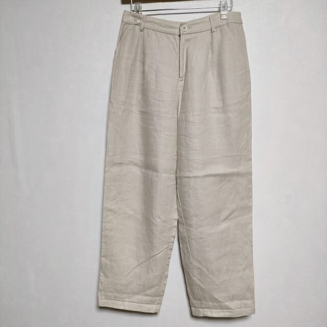 evam eva linen wide tuck pants E193T011 リネン ワイド パンツ ベージュ レディース エヴァムエヴァ【中古】4-0215M∞