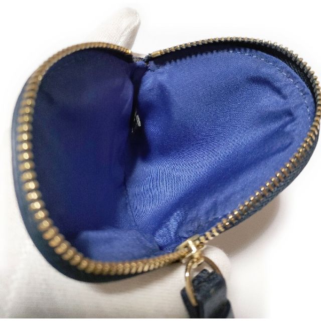 COLE HAAN レザー 小銭入れ ラウンド コインケース ポーチ ネイビー ユニセックス コールハーン【中古】4-1221G