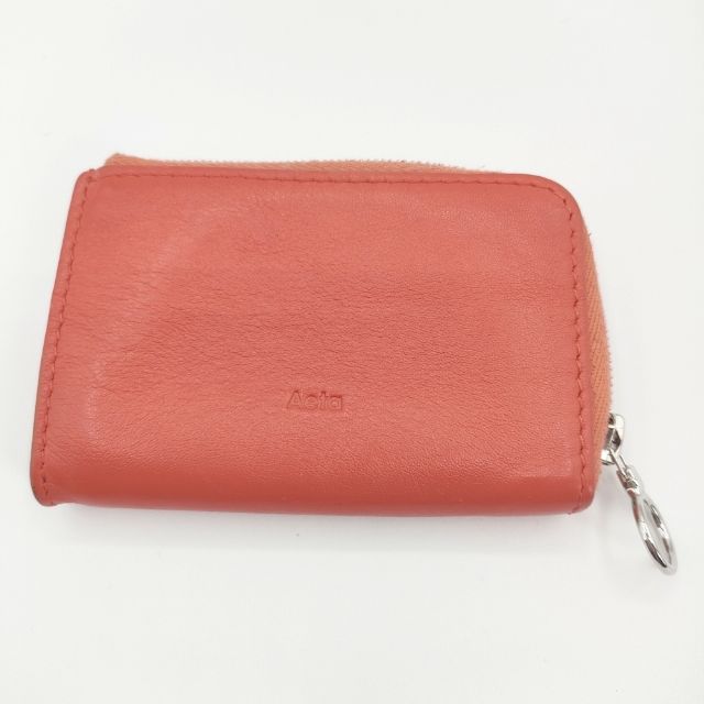 Aeta COIN CASE 小銭入れ レザー L字ジップ コインケース オレンジ レディース アエタ【中古】6-0212G