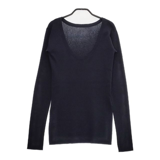 CHAOS CRジェニースムースPO サイドスリット 定価20900円 ニットソー 長袖Tシャツ カットソー ロンT ネイビー レディース カオス【中古】5-0407M
