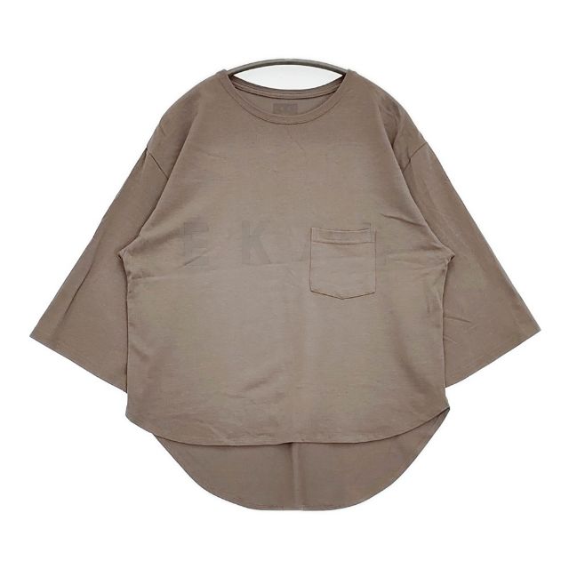 Rakuten - EKAL ロゴロングテール8分袖Tシャツ カットソー ブラウン レディース エカル【中古】5-1027M