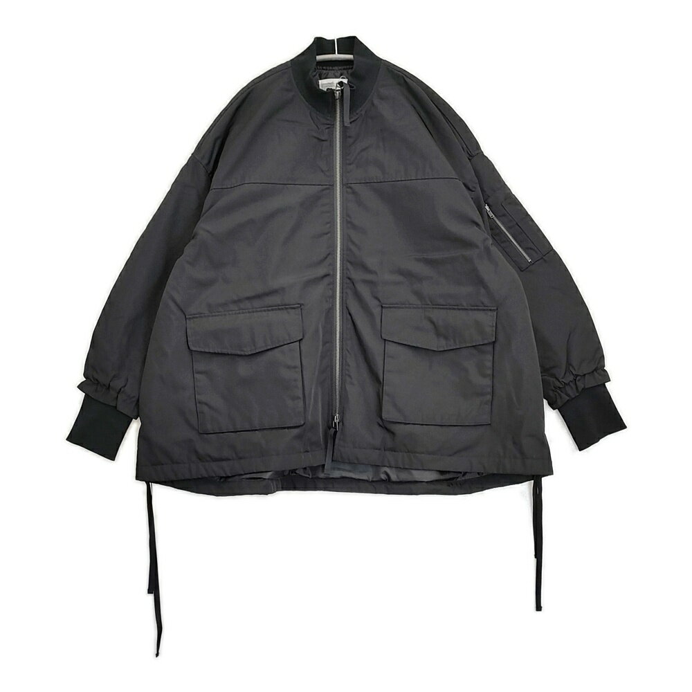 Rakuten - BEARDSLEY フレアMA-1ブルゾン サイズ1 定価28600円 中綿 ミリタリージャケット 25AW ブラック レディース ビアズリー【中古】6-0328T