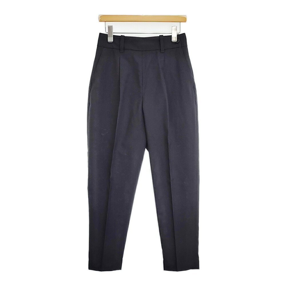 MARGARET HOWELL SUMMER WOOL POPLIN TROUSERS サイズ1 サマーウールスラックスパンツ 25AW ブラック レディース マーガレットハウエル6-0619G