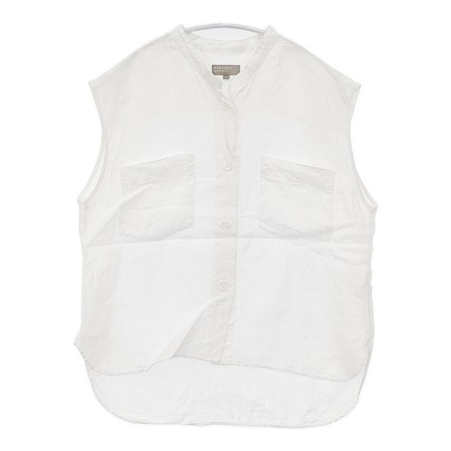 MARGARET HOWELL SOFT LINEN 578-2151001 ノースリーブ ブラウス シャツ ホワイト レディース マーガレットハウエル6-0615S