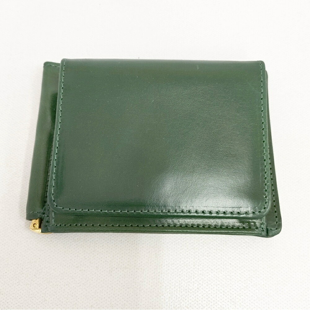 GLENROYAL MONEY CLIP WITH COIN POCKET 定価31000円 ブライドルレザー 二つ折り財布 グリーン メンズ グレンロイヤル6-0615G