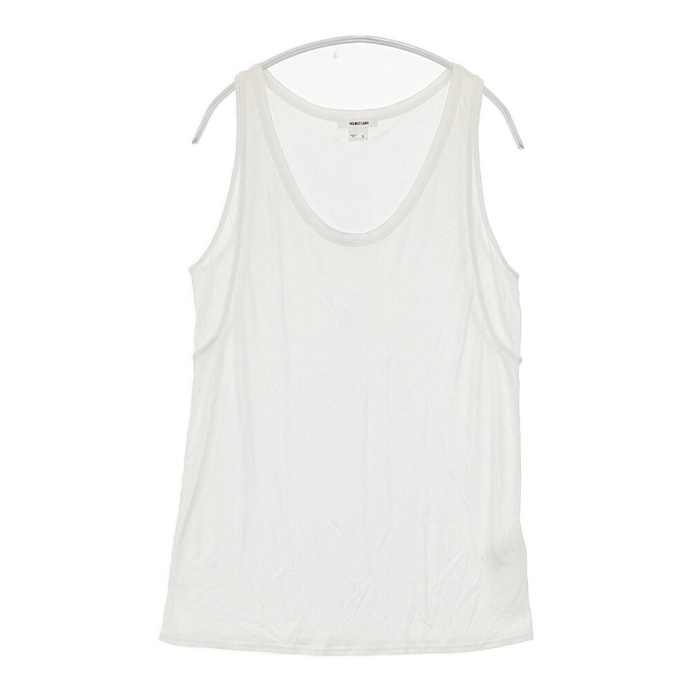 HELMUT LANG SCALA TANK SCALA JERSEY レーヨン ノースリーブカットソー USA製 サイズS タンクトップ ホワイト レディース ヘルムートラング6-0627S