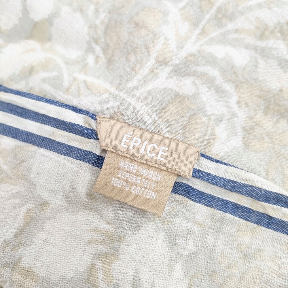 ブランド古着の専門店 ジージーのEPICE コットン 花柄 ストール ベージュ キナリ レディース エピス【中古】6-0803G｜アングル2