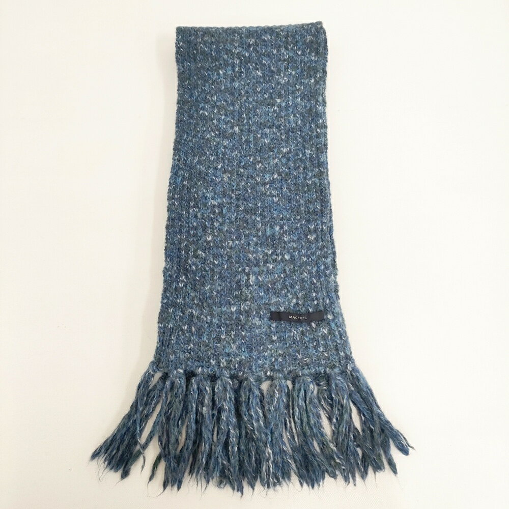 MACPHEE ニット ストール マフラー ブルー レディース マカフィー【中古】5-1023T