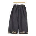 TOWAVASE 28-0031A Manon Pants シルク 刺繍 マノンパンツ 定価61600円 日本製 パンツ 24AW ブラック レディース トワヴ...