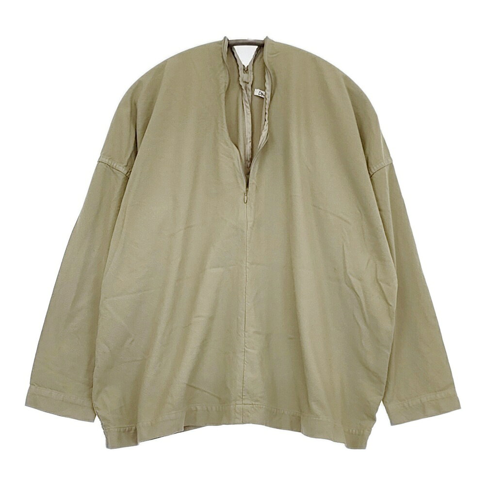 Rakuten - Dhal ダル ジップ ZIP 長袖 ブラウス シャツ カーキ レディース【中古】5-0816M