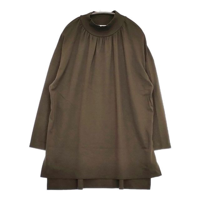 MIDIUMISOLID ギャザー モックネック ワンピース チュニック カーキ レディース ミディウミソリッド【..