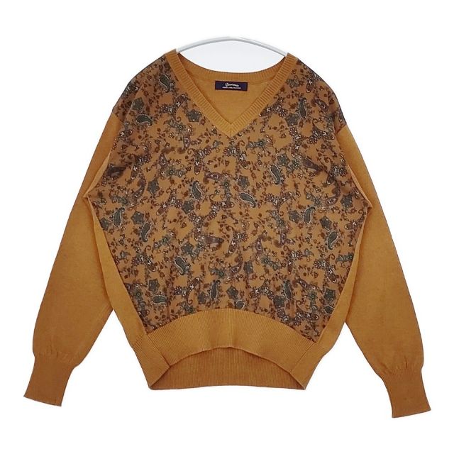Rakuten - green label relaxing Deveaux社 デヴォー ペイズリーコンビ セーター ニット キャメル レディース グリーンレーベルリラクシング【中古】5-1120T