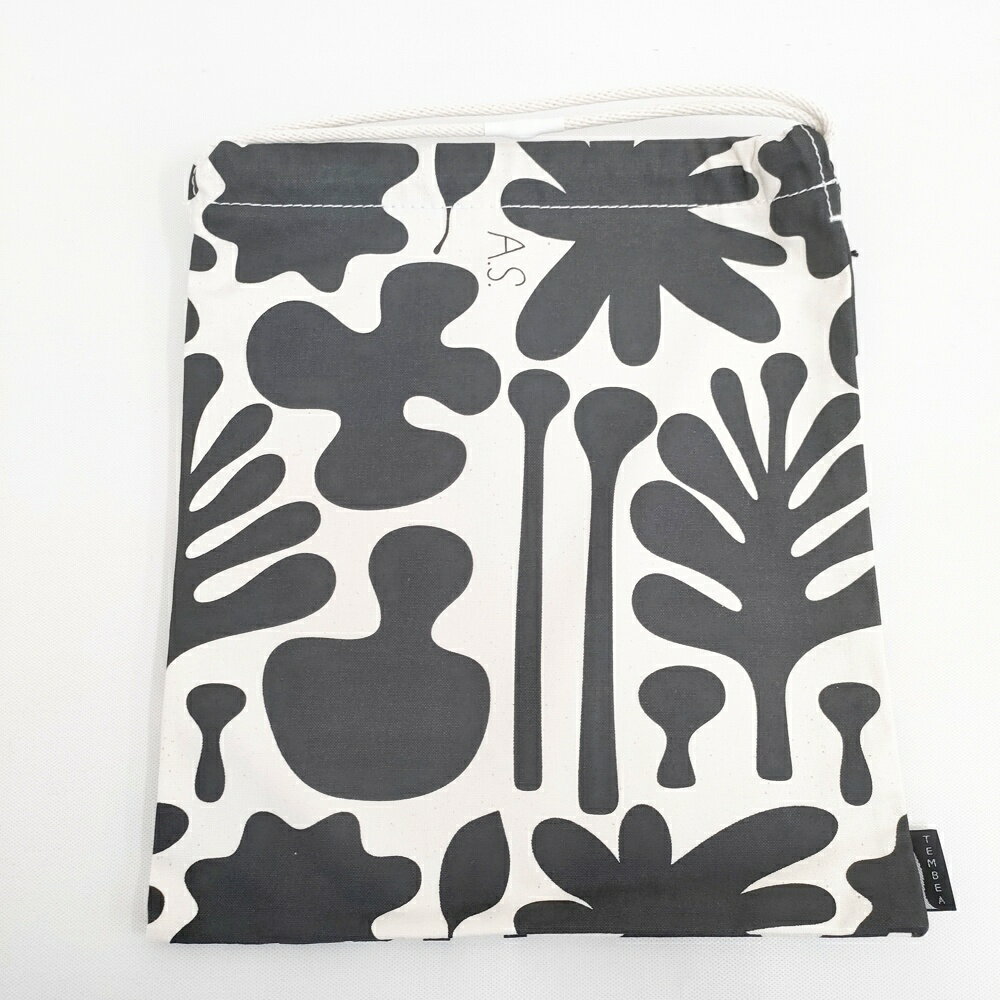 TEMBEA 新品 巾着 ANDERS 定価9350円 コットン 巾着バッグ ホワイト ブラック レディース テンベア【中古】5-0809G