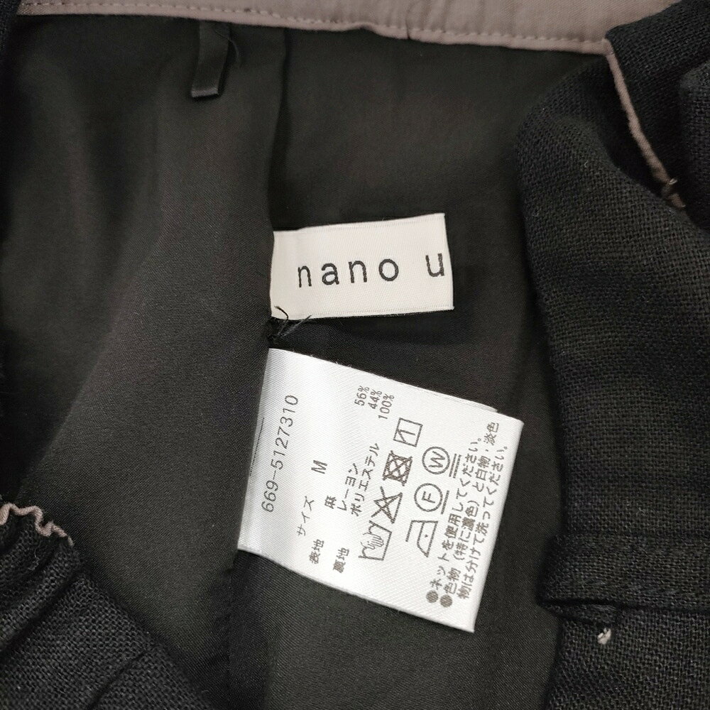 nano universe リネン混 ラップ パンツ 669-5127310 Mサイズ パンツ ブラック レディース ナノユニバース【中古】6-0322M auc-gee-jee-10191264 ブランド古着の専門店 ジージー サンプル画像3