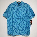 MASSES 新品 SHADOW G SHIRT 定価19000円 総柄 半袖シャツ ブルー メンズ マシス【中古】3-0817S
