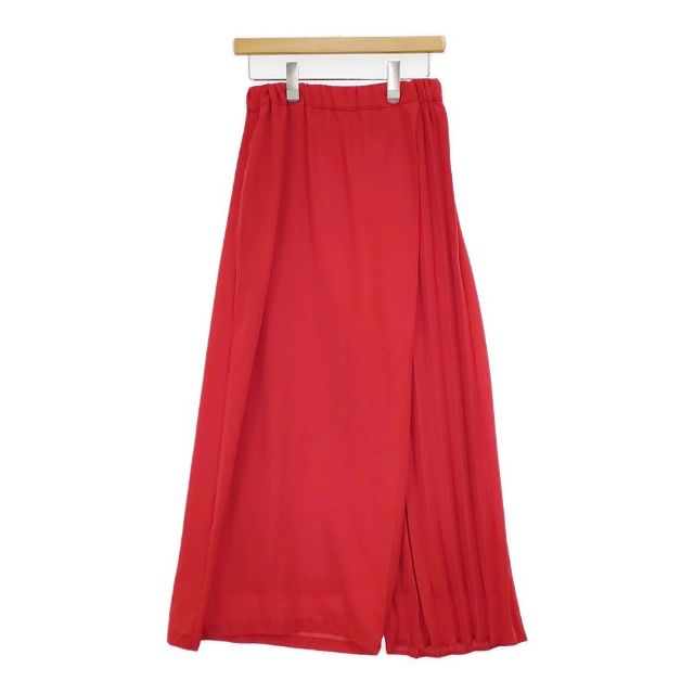 LOEFF アシンメトリープリーツパンツ ポリエステル パンツ レッド レディース ロエフ【中古】6-0115G