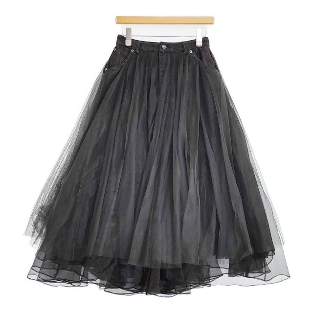 Rakuten - la belle Etude BELLE VINTAGE デニムチュール ロングスカート ブラック レディース ラベルエチュード【中古】6-0521M
