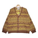 Iroquois 新品 279201 7GAUGE COOGI TUCK KNIT CARDIGAN サイズ2 定価55000円 カーディガン ブラウン イエロ...
