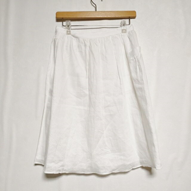 SI-HIRAI リネン 日本製 サイズ38 麻 スカート ホワイト レディース スーヒライ【中古】3-0423S
