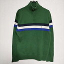 TOMMY HILFIGER ハーフジップセーター コットン ニット グリーン レディース トミーヒルフィガー【中古】3-0821M∞