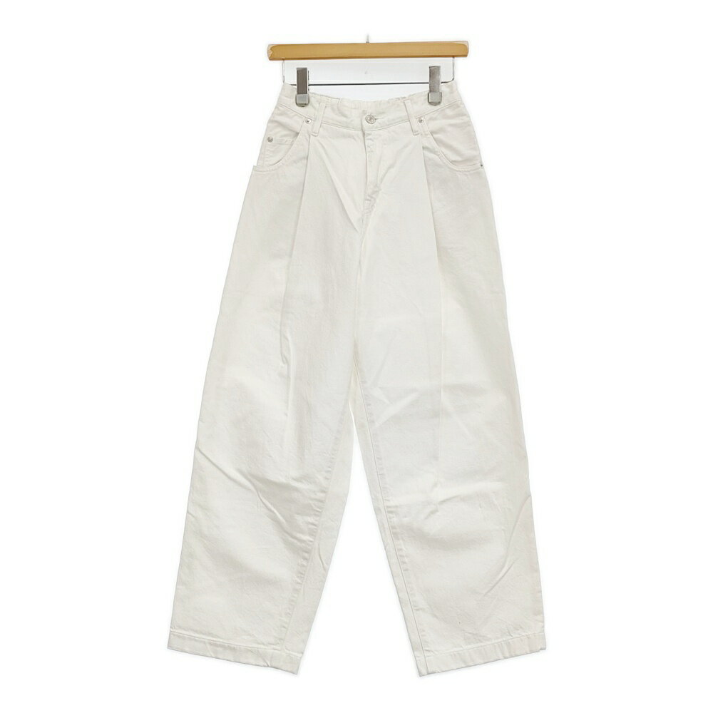 Rakuten - NEON SIGN Wide denim slacks ワイドデニムスラックス 定価29700円 サイズ42 デニムパンツ ホワイト レディース ネオンサイン【中古】6-0131G