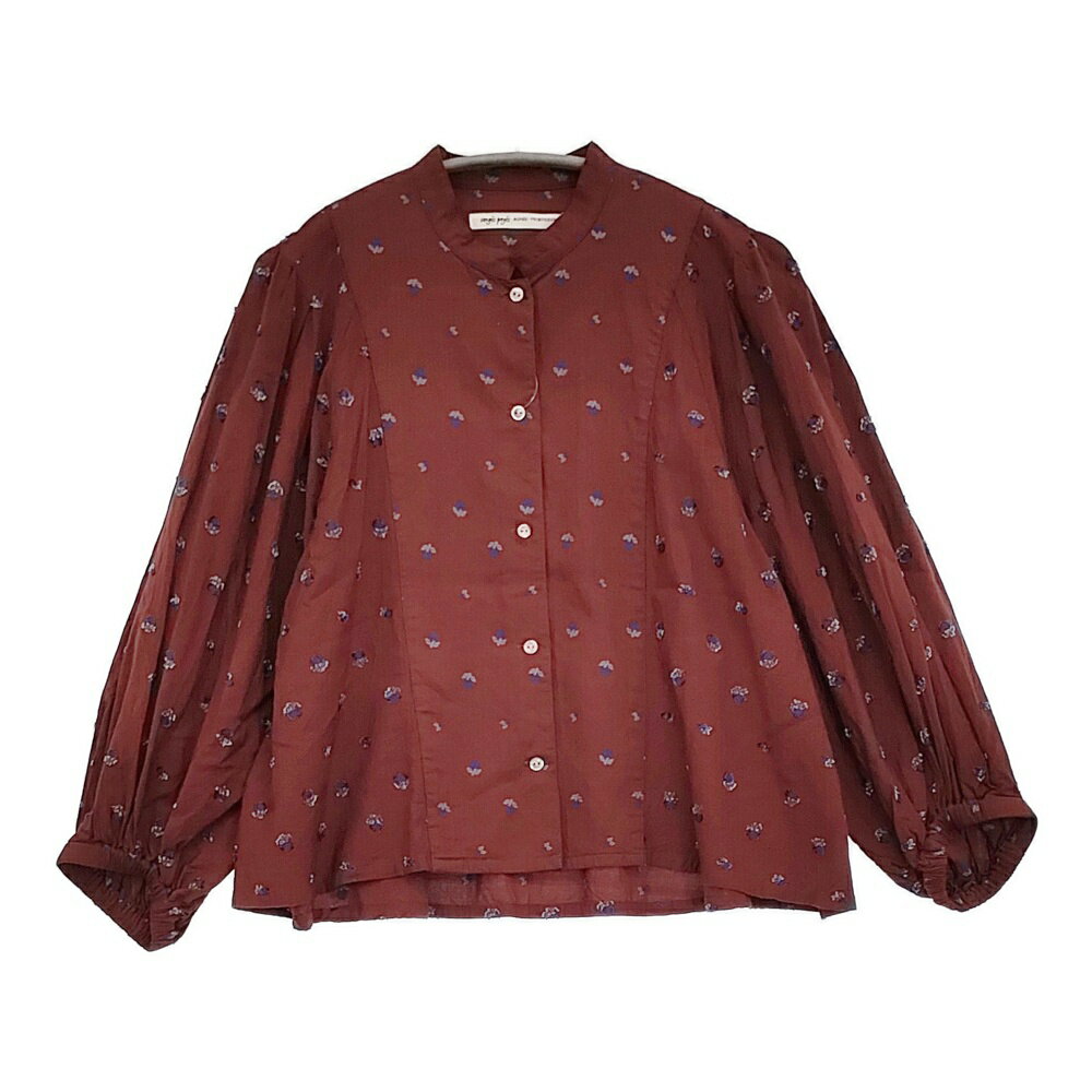 Rakuten - Conges payes フラワージャカードブラウス 定価23100円 B0153RFB043 シャツ 25AW ブラウン系 レディース コンジェ ペイエ【中古】6-0131M