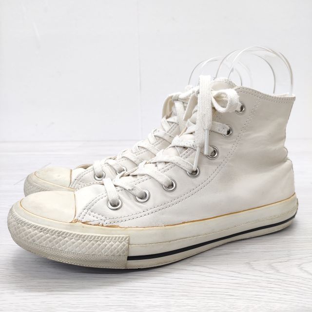 CONVERSE/MHL. ALLSTAR ハイカット 24.5cm レザー スニーカー オフホワイト レディース コンバース/エムエイチエル【中古】3-0905G◎