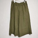 MARGARET HOWELL 578-1144001 COATED LINEN PLAINWEAVE トラウザーズ パンツ 2021 カーキ レディース マーガレットハウエル【中古】4-0328M